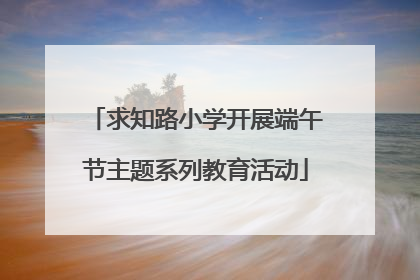 求知路小学开展端午节主题系列教育活动
