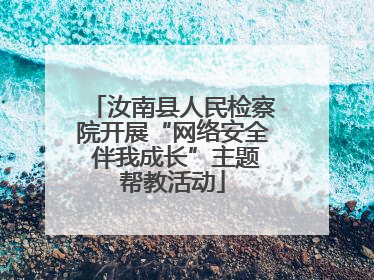 汝南县人民检察院开展“网络安全 伴我成长”主题帮教活动