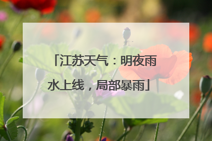 江苏天气：明夜雨水上线，局部暴雨