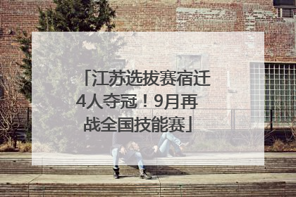 江苏选拔赛宿迁4人夺冠！9月再战全国技能赛