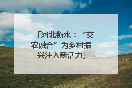 河北衡水：“交农融合”为乡村振兴注入新活力