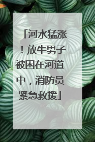 河水猛涨！放牛男子被困在河道中，消防员紧急救援