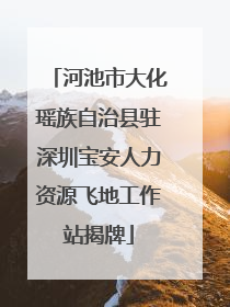 河池市大化瑶族自治县驻深圳宝安人力资源飞地工作站揭牌