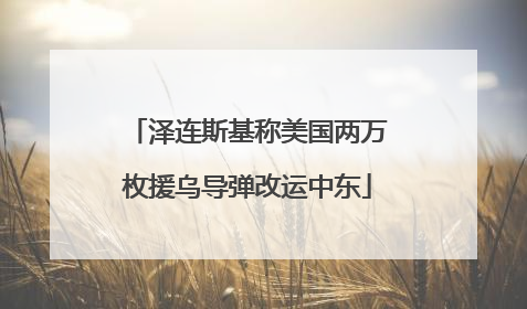 泽连斯基称美国两万枚援乌导弹改运中东