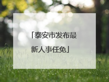 泰安市发布最新人事任免