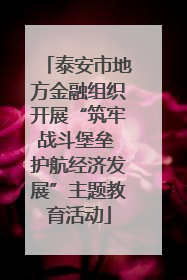 泰安市地方金融组织开展“筑牢战斗堡垒 护航经济发展”主题教育活动