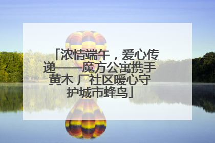 浓情端午，爱心传递——魔方公寓携手黄木 厂社区暖心守护城市蜂鸟
