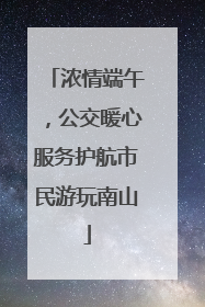 浓情端午，公交暖心服务护航市民游玩南山