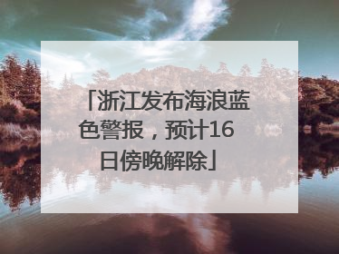 浙江发布海浪蓝色警报，预计16日傍晚解除