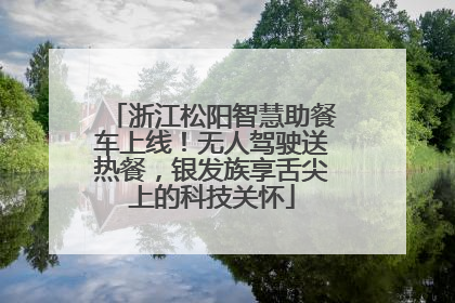 浙江松阳智慧助餐车上线！无人驾驶送热餐，银发族享舌尖上的科技关怀