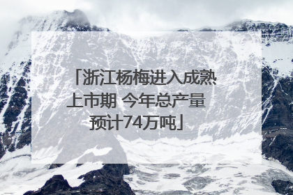 浙江杨梅进入成熟上市期 今年总产量预计74万吨