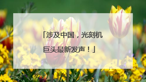 涉及中国，光刻机巨头最新发声！