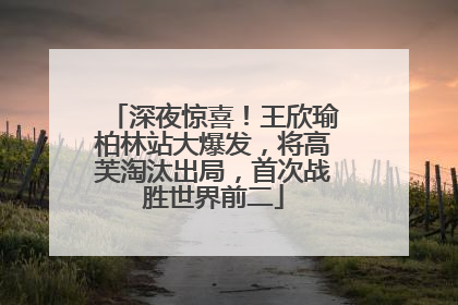 深夜惊喜！王欣瑜柏林站大爆发，将高芙淘汰出局，首次战胜世界前二