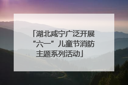 湖北咸宁广泛开展“六一”儿童节消防主题系列活动