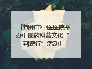 荆州市中医医院举办中医药科普文化“荆楚行”活动