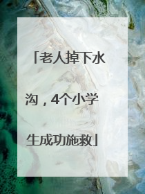 老人掉下水沟，4个小学生成功施救
