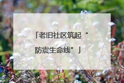 老旧社区筑起“防震生命线”