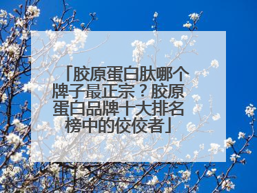 胶原蛋白肽哪个牌子最正宗？胶原蛋白品牌十大排名榜中的佼佼者