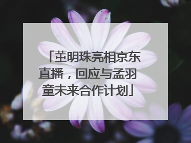 董明珠亮相京东直播，回应与孟羽童未来合作计划