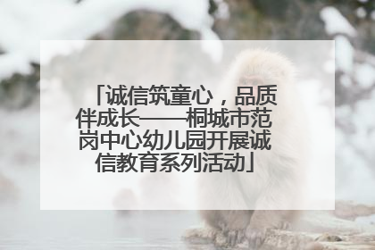 诚信筑童心，品质伴成长——桐城市范岗中心幼儿园开展诚信教育系列活动