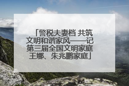 警税夫妻档 共筑文明和谐家风——记第三届全国文明家庭王娜、朱兆鹏家庭