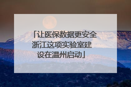让医保数据更安全 浙江这项实验室建设在温州启动