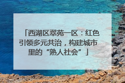 西湖区翠苑一区：红色引领多元共治，构建城市里的“熟人社会”
