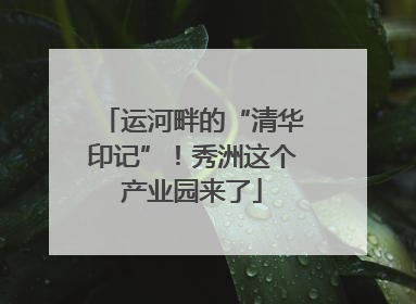 运河畔的“清华印记”！秀洲这个产业园来了