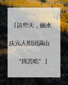 这些天，丽水庆元人组团满山“找苦吃”