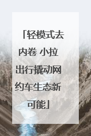 轻模式去内卷 小拉出行撬动网约车生态新可能
