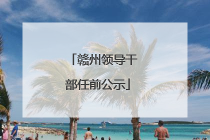 赣州领导干部任前公示