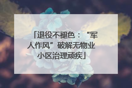 退役不褪色：“军人作风”破解无物业小区治理顽疾