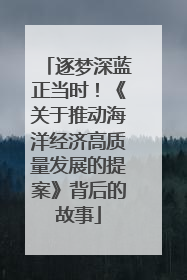 逐梦深蓝正当时！《关于推动海洋经济高质量发展的提案》背后的故事