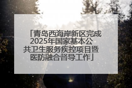 青岛西海岸新区完成2025年国家基本公共卫生服务疾控项目暨医防融合督导工作