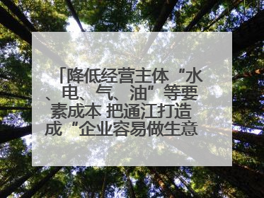 降低经营主体“水、电、气、油”等要素成本 把通江打造成“企业容易做生意的地方”