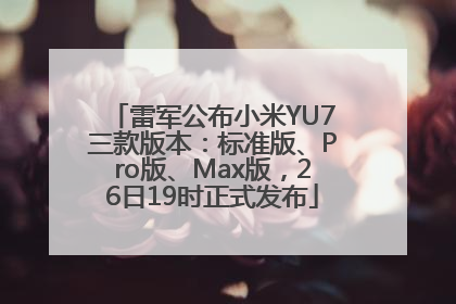 雷军公布小米YU7三款版本：标准版、Pro版、Max版，26日19时正式发布