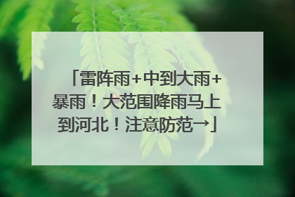 雷阵雨+中到大雨+暴雨！大范围降雨马上到河北！注意防范→