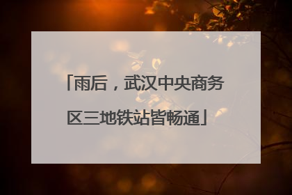 雨后，武汉中央商务区三地铁站皆畅通