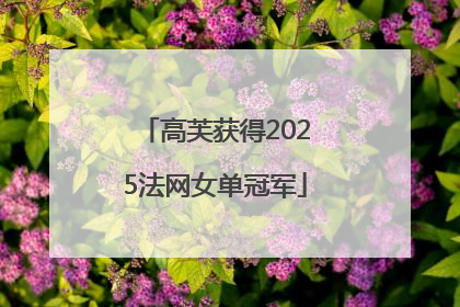 高芙获得2025法网女单冠军