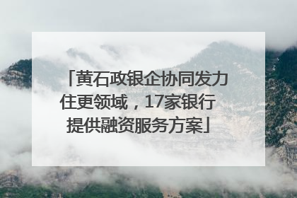 黄石政银企协同发力住更领域，17家银行提供融资服务方案