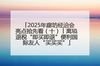 2025年廊坊经洽会亮点抢先看（十）丨离境退税“即买即退”便利国际友人“买买买”
