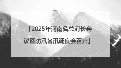 2025年河南省总河长会议暨防汛备汛调度会召开